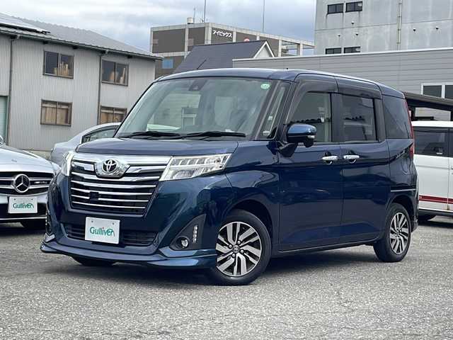 トヨタ ルーミー カスタムG S 福井県 2017(平29)年 4万km レーザーブルークリスタルシャイン 登録時走行距離３９１３０ｋｍ/ワンオーナー/純正メモリナビゲーション/（CD/DVD/BT）/フルセグテレビ/バックカメラ/プリクラッシュセーフティ/純正14インチアルミホイール/両側電動スライドドア/ETC/ステアリングリモコン/クルーズコントロール/オートライト/オートリトラミラー/アイドリングストップ/プッシュスタート/スマートキー/保証書/取扱説明書