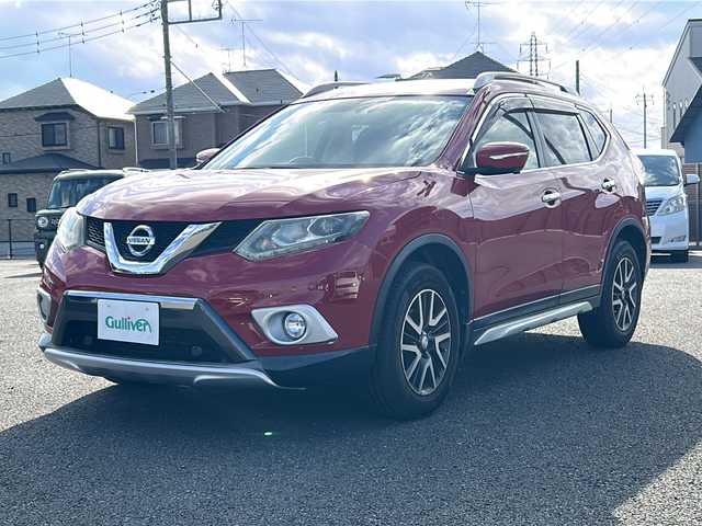 日産 エクストレイル 20X エマージェンシーブレーキ 千葉県 2014(平26)年 7.1万km ローズレッドパール 純正ナビ/CD/DVD/フルセグTV/Bluetooth/前方ドライブレコーダー/全方位カメラ/レーンキープアシスト/横滑り防止装置/盗難防止装置/衝突軽減ブレーキ/オートライト/プッシュスタート/スマートキー/スペアキー１本/保証書/取扱説明書