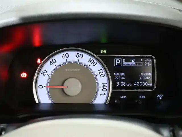 ダイハツ ミラ トコット G SA Ⅲ 静岡県 2019(平31)年 4.2万km セラミックグリーンM ワンオーナー/ナビ　フルセグテレビ/360°カメラ　/アイドリングストップ/ドアバイザー/プッシュスタート/ETC/D席+N席シートヒーター/USB