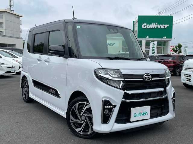 ダイハツ タント カスタム RS スタイルセレクション 静岡県 2021(令3)年 2.2万km ブラックマイカメタリック/シャイニングホワイトパール ●純正ナビ/(フルセグ/CD/DVD/Bluetooth)/(NSZN-Y71DS)/●全方位カメラ/●ブラックハーフレザーシート/●前席シートヒーター/●レーダークルーズコントロール/●レーンキープアシスト/●衝突軽減ブレーキ/●後方コーナーセンサー/●アイドリングストップ/●LEDライト/●オートライト/●フォグランプ/●革巻きステアリング/●ステアリングスイッチ/●ETC/●前方ドライブレコーダー/●フロアマット/●ドアバイザー/●電動格納ウインカーミラー/●プッシュスタート/●スマートキー/●スペアキー×1/●純正15インチアルミホイール/●W＋サイド＋カーテンSRS＋ABS/●保証書/●取扱説明書