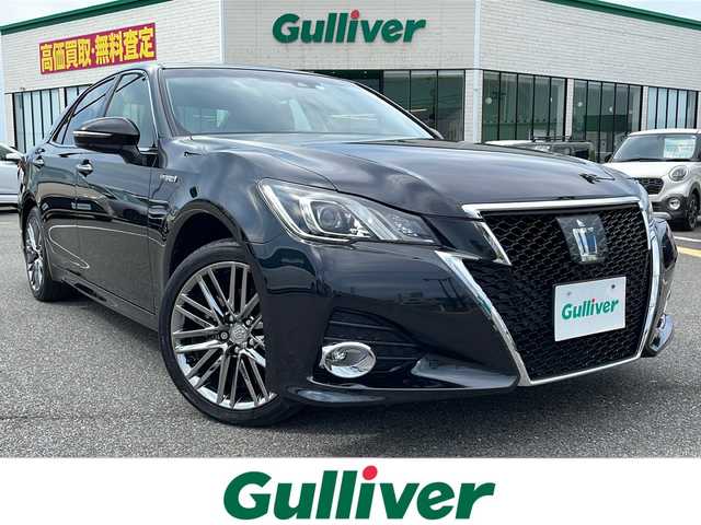トヨタ クラウン ハイブリッド アスリートS Four J フロンティア 鳥取県 2017(平29)年 2.7万km プレシャスブラックパール ４・W・D/純正ナビ/フルセグ/DVD/CD/BT/バックカメラ/ETC2.0/前席シートヒーター/トヨタセーフティセンス/レーダークルーズコントロール/レーンキープアシスト/前席パワーシート/シートヒーター/LEDヘットライト/フォグライト/カーテンエアバッグ/純正オプション18インチアルミホール/プッシュエンジンスタート
