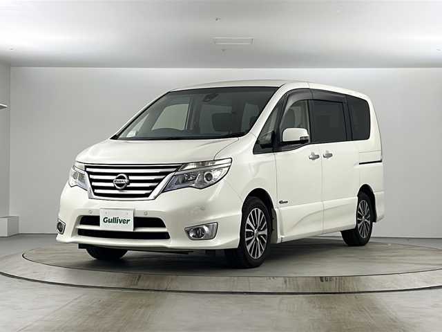 日産 セレナ ハイウェイS S HV Aセーフ 愛知県 2014(平26)年 12万km ブリリアントホワイトパール 純正ナビ/フルセグTV/DISC/FM/AM/AUX/両側パワースライドドア/後席フリップダウンモニター/全方位カメラ/ETC/アイドリングストップ/横滑り防止/レーンキープアシスト/衝突軽減ブレーキ/クルーズコントロール/ECOモード/ステアリングリモコン/100V電源/純正フロアマット/純正AW16インチ/電動格納ミラー/ウインカー付きミラー/オートライト/フォグランプ/プッシュスタート/スマートキー