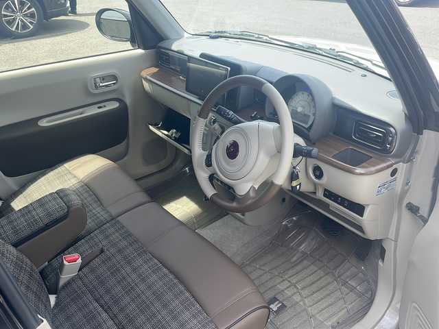 スズキ ラパン ＬＣ X 福島県 2024(令6)年 1.2万km フォーンベージュメタリック/アーバンブラウン 2トーン ハーフレザーシート/純正ディスプレイオーディオ/（ＵＳＢ＆ＢＴ）/バックカメラ/衝突軽減ブレーキ/レーンキープアシスト/ドライブレコーダー/ＥＴＣ/オートライト/ＬＥＤライト/ウィンカーミラー/電動格納ミラー/スマートキー/プッシュスタート/Ｗエアバッグ/横滑り防止装置/ＡＢＳ/ドアバイザー/フロアマット