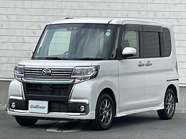 ダイハツ タント カスタムX トップED VS SAⅢ 山形県 2019(令1)年 4.6万km パールホワイトⅢ 禁煙車/純正SDナビ(CD/DVD/BT)/横滑り防止/プッシュスタート/フォグランプ/LED/スマートキー/サンシェード/バックカメラ/パノラマモニター/D assist切替ステアリングスイッチ/ETC/ドアバイザー