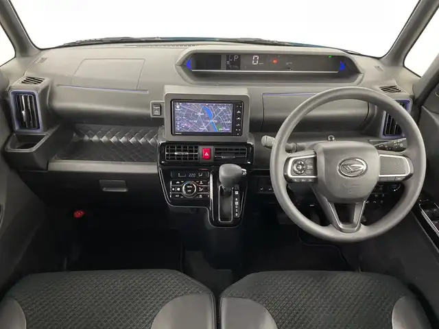 ダイハツ タント カスタム X 愛知県 2021(令3)年 4.7万km ターコイズブルーマイカメタリック 禁煙車/ワンオーナー/純正7インチナビ/（CD/DVD/Bluetooth/フルセグTV)/全方位カメラ/スマートアシストIII/・衝突軽減ブレーキ/・レーンキープアシスト/・オートマチックハイビーム/・クリアランスソナー/ドライブレコーダー/ハーフレザーシート/シートヒーター/両側パワースライドドア/アイドリングストップ/純正14インチアルミホイール/スマートキー/スペアキー1本/プッシュスタート/LEDヘッドライト/フロントフォグランプ/オートライト/純正フロアマット/横滑り防止装置/ベンチシート/ロングスライドスイッチ/電動格納ミラー