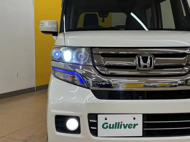 ホンダ Ｎ ＢＯＸ カスタム G Lパッケージ 群馬県 2015(平27)年 7.5万km プレミアムホワイトパールⅡ 純正7インチナビ/・AM/FM/フルセグTV/・Bluetooth/MSV/・CD/DVD/SD/バックカメラ/両側電動スライドドア/前後ドライブレコーダー/ETC/HIDヘッドライト/フォグランプ/純正フロアマット/純正ドアバイザー/純正14インチアルミホイール/プッシュスタート/スマートキー