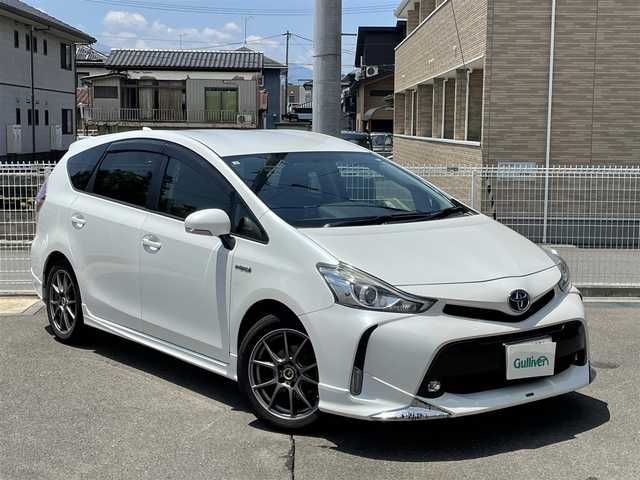 トヨタ プリウス α S ツーリングセレクション 福島県 2015(平27)年 16.2万km ホワイトパールクリスタルシャイン ワンオーナー/社外8インチメモリーナビ/CD/DVD/SD/BT/USB/フルセグTV/社外17インチAW(純正AW＋冬タイヤ積込)/モデリスタアンダースポイラー/クルーズコントロール/ステアリングリモコン/バックカメラ/オートライト/LEDヘッドライト/フォグ/リアフォグ/プッシュスタート/ビルトインETC/ドアバイザー/フロアマット