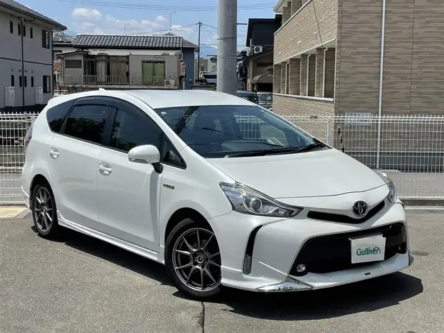 トヨタ プリウス α S ツーリングセレクション 福島県 2015(平27)年 16.2万km ホワイトパールクリスタルシャイン ワンオーナー/社外8インチメモリーナビ/CD/DVD/SD/BT/USB/フルセグTV/社外17インチAW(純正AW＋冬タイヤ積込)/モデリスタアンダースポイラー/クルーズコントロール/ステアリングリモコン/バックカメラ/オートライト/LEDヘッドライト/フォグ/リアフォグ/プッシュスタート/ビルトインETC/ドアバイザー/フロアマット