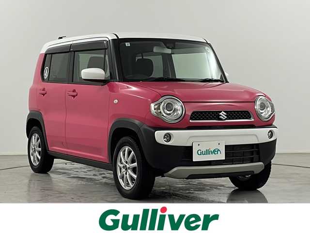 スズキ ハスラー G ターボ 道央・札幌 2015(平27)年 8万km キャンディピンクメタリック/ホワイト2トーンルーフ ・4WD/ターボ/・社外オーディオユニット(FH-9100DVD)/・Bluetooth/DVD/CD/・D席シートヒーター/・衝突被害軽減ブレーキ/・ヒルディセントコントロール/・グリップコントロール/・横滑り防止装置/・ミラーヒーター/・電動格納ミラー/・アイドリングストップ/・HIDヘッドライト/・オートライト/・フォグランプ/・社外フロアマット/・社外14インチAW/・積込夏タイヤ純正ホイール付き