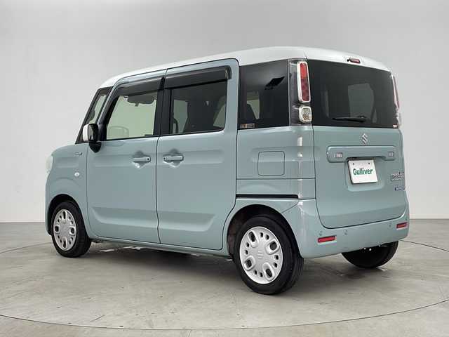 スズキ スペーシア HYBRID X 鹿児島県 2021(令3)年 6.4万km オフブルーメタリック/ホワイト2トーン 純正8インチナビ/（フルセグ/Bluetooth/CD/DVD/AM/FM）/両側パワースライドドア/D席シートヒーター/デュアルセンサーブレーキ/先行車発進お知らせ機能/コーナーセンサー/リアサンシェード/シートバックテーブル/ハイビームアシスト/レーンキープアシスト/プッシュスタートボタン/プッシュスタートボタン/スマートキー/取扱説明書
