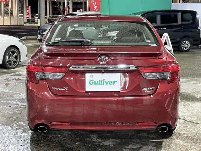 トヨタ マークＸ 250G Four 青森県 2013(平25)年 4.3万km ダークレッドマイカメタリック 4WD/ワンオーナー/寒冷地仕様/純正16AW/純正フロアマット/フォグランプ/社外ナビ/・フルセグTV/AM/FM/CD/DVD/BT/D席パワーシート/MTモード付AT/横滑り防止機能/盗難防止警報/オートライト/エアバッグ、ダブル、サイド、ニー、カーテン/スペアキー/スターター/保証書/取扱説明書