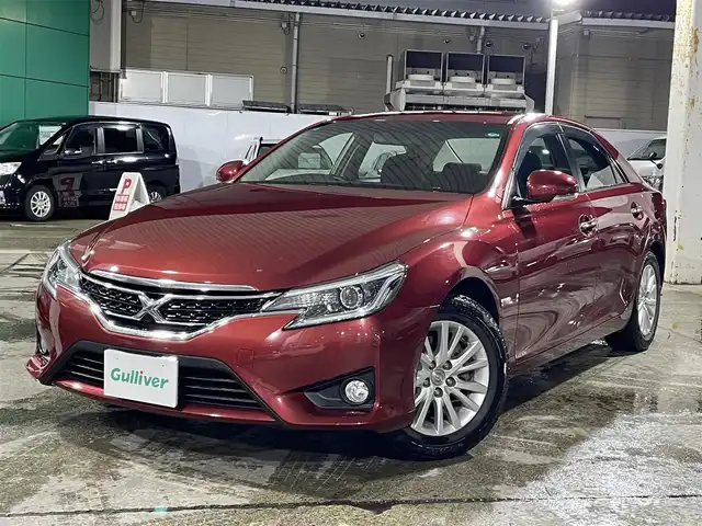 トヨタ マークＸ 250G Four 青森県 2013(平25)年 4.3万km ダークレッドマイカメタリック 4WD/ワンオーナー/寒冷地仕様/純正16AW/純正フロアマット/フォグランプ/社外ナビ/・フルセグTV/AM/FM/CD/DVD/BT/D席パワーシート/MTモード付AT/横滑り防止機能/盗難防止警報/オートライト/エアバッグ、ダブル、サイド、ニー、カーテン/スペアキー/スターター/保証書/取扱説明書