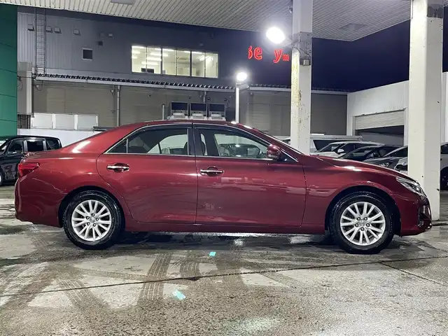 トヨタ マークＸ 250G Four 青森県 2013(平25)年 4.3万km ダークレッドマイカメタリック 4WD/ワンオーナー/寒冷地仕様/純正16AW/純正フロアマット/フォグランプ/社外ナビ/・フルセグTV/AM/FM/CD/DVD/BT/D席パワーシート/MTモード付AT/横滑り防止機能/盗難防止警報/オートライト/エアバッグ、ダブル、サイド、ニー、カーテン/スペアキー/スターター/保証書/取扱説明書