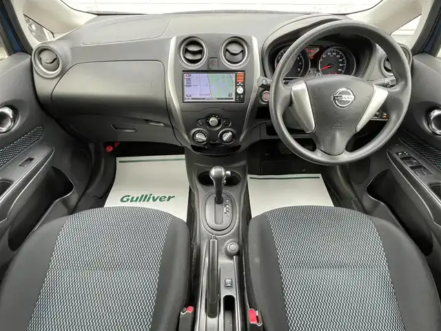 日産 ノート X FOUR 岩手県 2015(平27)年 10.8万km シャイニングブルー 禁煙車/パートタイム4WD/純正SDナビ/フルセグTV/CD/DVD/FM/AM/USB入力端子/バックカメラ/衝突被害軽減ブレーキ/レーンキープアシスト/横滑り防止装置/シガーソケット/電動格納ミラー/ヘッドライトレベライザー/スペアキー/ETC/ドラレコ