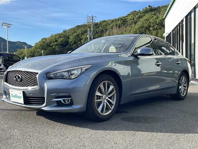 日産 スカイライン 200GT－t タイプP 兵庫県 2014(平26)年 5万km ハガネブルーM 純正ナビ/・BT/・USB/・TVフルセグ/DCA/LDP/BSI/エマージェンシーブレーキ/レーダークルーズコントロール/アラウンドビューモニター/ステアリングスイッチ/アイドリングストップ/パワーシート/シートヒーター/LEDライト/純正アルミホイール/純正フロアマット