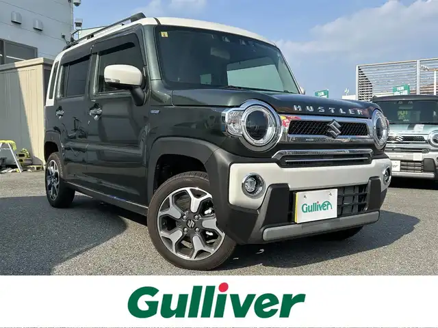 スズキ ハスラー Jスタイル Ⅱ ターボ 奈良県 2023(令5)年 0.6万km クールカーキパールメタリック/ソフトベージュメタリック ワンオーナー/純正7インチナビ/(フルセグTV/CD/DVD/BT/SD)/バックカメラ/デュアルカメラブレーキサポート/衝突軽減防止/レーンキープアシスト/リアパーキングセンサー/ふらつき防止/ドライブレコーダー前後/ビルトインETC/シートヒーター(D＋N席)/アクティブクルーズコントロール/オートエアコン(ナノイーX)/革巻きステアリング/ステアリングスイッチ/パドルシフト/オートライト/ハイビームアシスト/アイドリングストップ/ドライブセレクト/ルーフレール/プッシュスタート＆スマートキ/ウインカー付き電動格納ミラー/LEDヘッドライト/フォグランプ/ドアバイザー/フロアマット/純正15インチAW