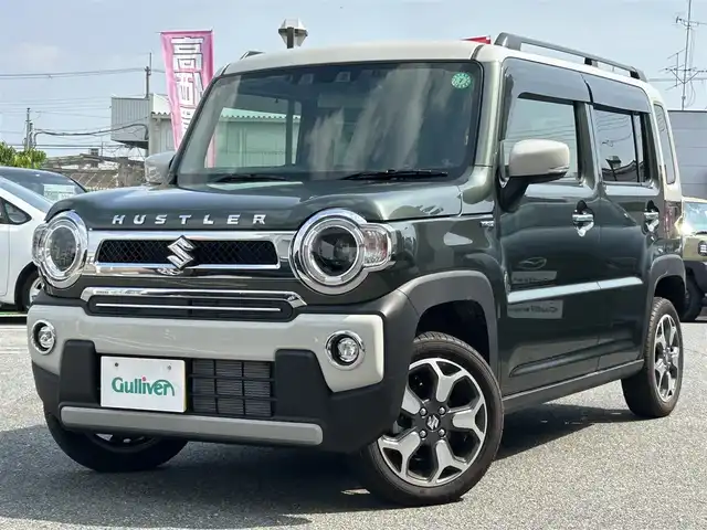 スズキ ハスラー Jスタイル Ⅱ ターボ 奈良県 2023(令5)年 0.6万km クールカーキパールメタリック/ソフトベージュメタリック ワンオーナー/純正7インチナビ/(フルセグTV/CD/DVD/BT/SD)/バックカメラ/デュアルカメラブレーキサポート/衝突軽減防止/レーンキープアシスト/リアパーキングセンサー/ふらつき防止/ドライブレコーダー前後/ビルトインETC/シートヒーター(D＋N席)/アクティブクルーズコントロール/オートエアコン(ナノイーX)/革巻きステアリング/ステアリングスイッチ/パドルシフト/オートライト/ハイビームアシスト/アイドリングストップ/ドライブセレクト/ルーフレール/プッシュスタート＆スマートキ/ウインカー付き電動格納ミラー/LEDヘッドライト/フォグランプ/ドアバイザー/フロアマット/純正15インチAW
