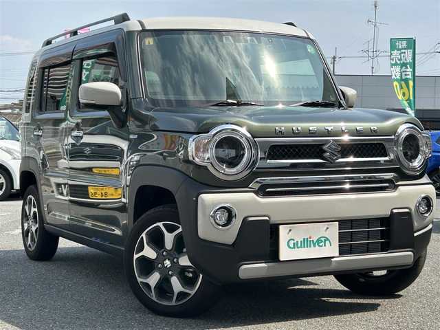 スズキ ハスラー Jスタイル Ⅱ ターボ 奈良県 2023(令5)年 0.6万km クールカーキパールメタリック/ソフトベージュメタリック ワンオーナー/純正7インチナビ/(フルセグTV/CD/DVD/BT/SD)/バックカメラ/デュアルカメラブレーキサポート/衝突軽減防止/レーンキープアシスト/リアパーキングセンサー/ふらつき防止/ドライブレコーダー前後/ビルトインETC/シートヒーター(D＋N席)/アクティブクルーズコントロール/オートエアコン(ナノイーX)/革巻きステアリング/ステアリングスイッチ/パドルシフト/オートライト/ハイビームアシスト/アイドリングストップ/ドライブセレクト/ルーフレール/プッシュスタート＆スマートキ/ウインカー付き電動格納ミラー/LEDヘッドライト/フォグランプ/ドアバイザー/フロアマット/純正15インチAW