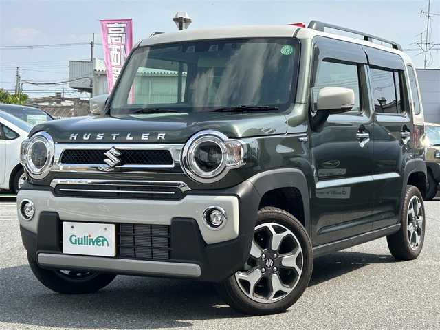 スズキ ハスラー Jスタイル Ⅱ ターボ 奈良県 2023(令5)年 0.6万km クールカーキパールメタリック/ソフトベージュメタリック ワンオーナー/純正7インチナビ/(フルセグTV/CD/DVD/BT/SD)/バックカメラ/デュアルカメラブレーキサポート/衝突軽減防止/レーンキープアシスト/リアパーキングセンサー/ふらつき防止/ドライブレコーダー前後/ビルトインETC/シートヒーター(D＋N席)/アクティブクルーズコントロール/オートエアコン(ナノイーX)/革巻きステアリング/ステアリングスイッチ/パドルシフト/オートライト/ハイビームアシスト/アイドリングストップ/ドライブセレクト/ルーフレール/プッシュスタート＆スマートキ/ウインカー付き電動格納ミラー/LEDヘッドライト/フォグランプ/ドアバイザー/フロアマット/純正15インチAW