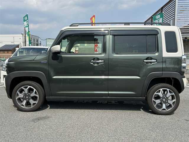スズキ ハスラー Jスタイル Ⅱ ターボ 奈良県 2023(令5)年 0.6万km クールカーキパールメタリック/ソフトベージュメタリック ワンオーナー/純正7インチナビ/(フルセグTV/CD/DVD/BT/SD)/バックカメラ/デュアルカメラブレーキサポート/衝突軽減防止/レーンキープアシスト/リアパーキングセンサー/ふらつき防止/ドライブレコーダー前後/ビルトインETC/シートヒーター(D＋N席)/アクティブクルーズコントロール/オートエアコン(ナノイーX)/革巻きステアリング/ステアリングスイッチ/パドルシフト/オートライト/ハイビームアシスト/アイドリングストップ/ドライブセレクト/ルーフレール/プッシュスタート＆スマートキ/ウインカー付き電動格納ミラー/LEDヘッドライト/フォグランプ/ドアバイザー/フロアマット/純正15インチAW