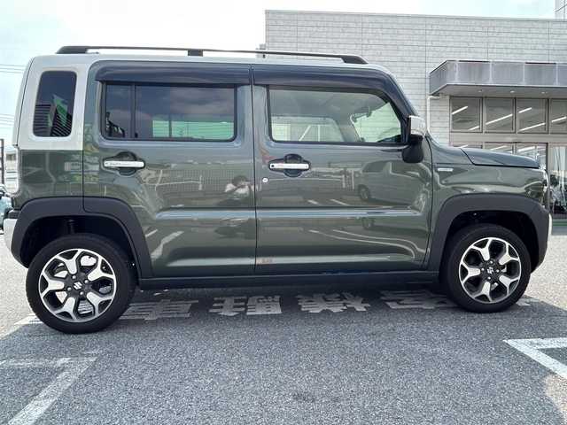 スズキ ハスラー Jスタイル Ⅱ ターボ 奈良県 2023(令5)年 0.6万km クールカーキパールメタリック/ソフトベージュメタリック ワンオーナー/純正7インチナビ/(フルセグTV/CD/DVD/BT/SD)/バックカメラ/デュアルカメラブレーキサポート/衝突軽減防止/レーンキープアシスト/リアパーキングセンサー/ふらつき防止/ドライブレコーダー前後/ビルトインETC/シートヒーター(D＋N席)/アクティブクルーズコントロール/オートエアコン(ナノイーX)/革巻きステアリング/ステアリングスイッチ/パドルシフト/オートライト/ハイビームアシスト/アイドリングストップ/ドライブセレクト/ルーフレール/プッシュスタート＆スマートキ/ウインカー付き電動格納ミラー/LEDヘッドライト/フォグランプ/ドアバイザー/フロアマット/純正15インチAW