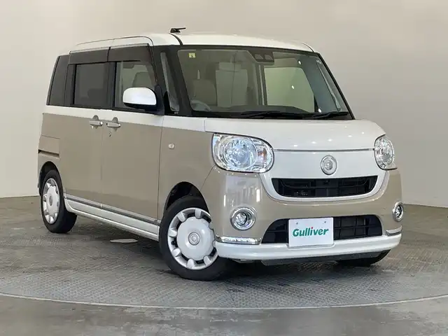 ダイハツ ムーヴ キャンバス X メイクアップ リミテッド SAⅢ 栃木県 2018(平30)年 6.2万km パールホワイトⅢ/ナチュラルベージュマイカメタリック 2トーン メモリナビ/（CD/DVD/Bluetooth）/全方位バックカメラ/スマートアシストIII/両側パワースライドドア/オートライト/LEDヘッドライト/横滑り防止装置/スマートキー/プッシュスタート/アイドリングストップ/ステアリングスイッチ/電動格納ミラー/純正フロアマット