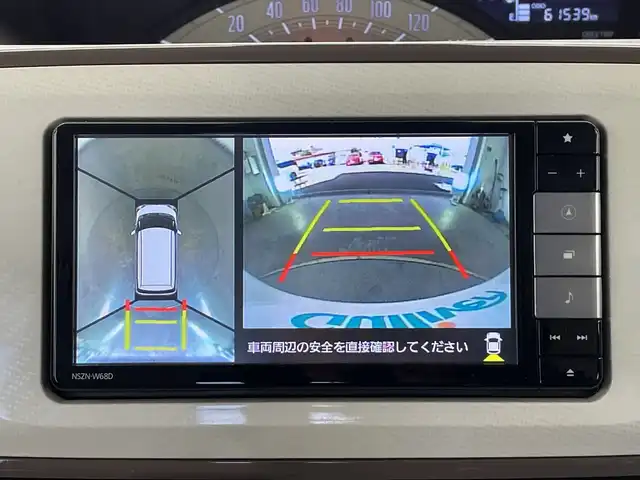 ダイハツ ムーヴ キャンバス X メイクアップ リミテッド SAⅢ 栃木県 2018(平30)年 6.2万km パールホワイトⅢ/ナチュラルベージュマイカメタリック 2トーン メモリナビ/（CD/DVD/Bluetooth）/全方位バックカメラ/スマートアシストIII/両側パワースライドドア/オートライト/LEDヘッドライト/横滑り防止装置/スマートキー/プッシュスタート/アイドリングストップ/ステアリングスイッチ/電動格納ミラー/純正フロアマット