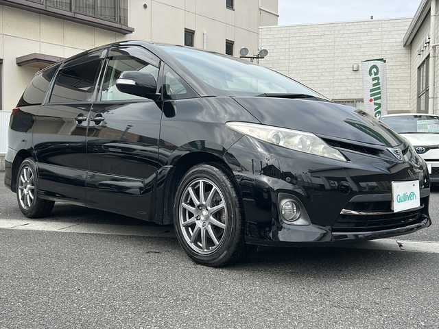 トヨタ エスティマ アエラス 岡山県 2011(平23)年 13.9万km ブラック 登録時走行距離138.877km/社外HDDナビ：AVIC-ZH09/(AM/FM/DISC/SD/TV/Bluetooth)/バックカメラ/両側パワースライドドア/クルーズコントロール/ビルトインETC/レザー調シートカバー/スペアキー×1/ステアリングスイッチ/電動格納ミラー/ドアバイザー/プッシュスタート/スマートキー