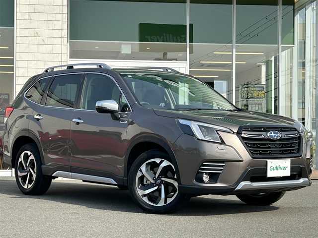 スバル フォレスター ハイブリッド アドバンス 兵庫県 2021(令3)年 1.7万km 茶 ディーラーOPナビ/BTオーディオ/CD/DVD再生機能/フルセグテレビ/デジタルインナーミラー/シートヒーター/ハンドルヒーター/ETC/純正ドライブレコーダー/レーダークルーズコントロール/LEDヘッドライト/ルーフレール
