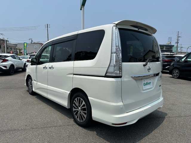 日産 セレナ HWS S HV Vセレ +SeftyⅡ 大阪府 2016(平28)年 4.8万km ブリリアントホワイトパール 純正8インチSDナビ/純正フリップダウンモニター/全方位カメラ/バックカメラ/両側パワスラ/衝突被害軽減システム/レーンキープアシスト/横滑り防止装置/アイドリングストップ/ビルトインETC/純正前方ドライブレコーダー/社外後方ドライブレコーダー（SN-SV70c）/純正AW（16インチ）/純正LEDライト/スペアキー1本/取扱説明書