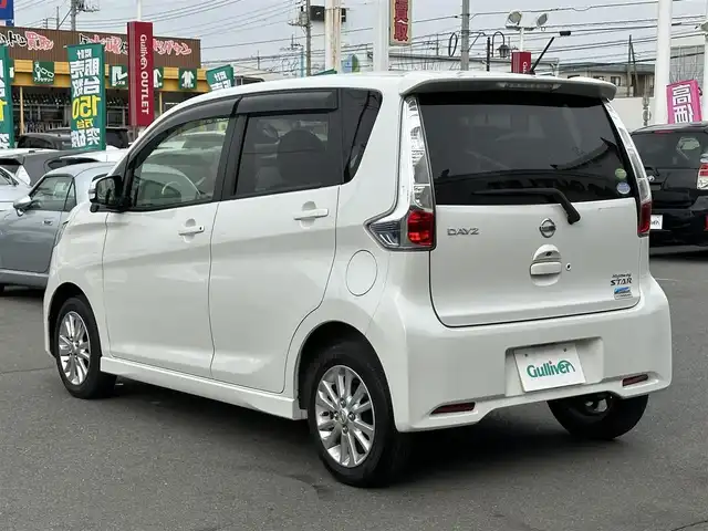 日産 デイズ ハイウェイスターX 群馬県 2014(平26)年 3.3万km ホワイトパール 純正ナビ（MC314D-W)/・CD/DVD/SD/・AUX/BT/バックカメラ/スマートキー/プッシュスタート/オートエアコン/アイドリングストップ/ウィンカーミラー/フォグライト/純正アルミ14インチ/革巻き付ステアリング/スペアキー1本/前後ドライブレコーダー/ETC