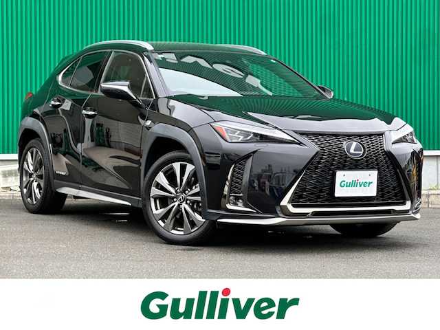 レクサス ＵＸ 250h Fスポーツ 宮城県 2019(平31)年 9.5万km グラファイトブラックガラスフレーク 3眼LEDヘッドランプ/・角型3眼LEDヘッドランプ/・アダプティブハイビームシステム/・ヘッドランプクリーナー/ブラインドスポットモニターセット/・ブラインドスポットモニター/・パーキングサポートブレーキ（後方接近車両）/シルバールーフレール/＝＝＝/Lexus Safety System +/・プリクラッシュセーフティ/・レーントレーシングアシスト/・レーダークルーズコントロール/・先行車発進告知機能/・ロードサインアシスト/パーキングサポートブレーキ（静止物）/純正SDナビ/【CD・DVD・SD・BT・USB・フルセグTV】/バックカメラ/純正ドライブレコーダー/パワーバックドア/ETC/L-tex（合皮）シート/シートヒーター・エアシート/パワーシート/ハンドルヒーター/ステアリングスイッチ/パドルシフト/LEDヘッドライト/LEDフォグ/オートライト/スマートキーX２/カードキー/純正18インチAW/W/サイド/カーテンエアバッグ