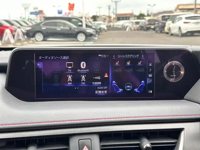 レクサス ＵＸ 250h Fスポーツ 宮城県 2019(平31)年 9.5万km グラファイトブラックガラスフレーク 3眼LEDヘッドランプ/・角型3眼LEDヘッドランプ/・アダプティブハイビームシステム/・ヘッドランプクリーナー/ブラインドスポットモニターセット/・ブラインドスポットモニター/・パーキングサポートブレーキ（後方接近車両）/シルバールーフレール/＝＝＝/Lexus Safety System +/・プリクラッシュセーフティ/・レーントレーシングアシスト/・レーダークルーズコントロール/・先行車発進告知機能/・ロードサインアシスト/パーキングサポートブレーキ（静止物）/純正SDナビ/【CD・DVD・SD・BT・USB・フルセグTV】/バックカメラ/純正ドライブレコーダー/パワーバックドア/ETC/L-tex（合皮）シート/シートヒーター・エアシート/パワーシート/ハンドルヒーター/ステアリングスイッチ/パドルシフト/LEDヘッドライト/LEDフォグ/オートライト/スマートキーX２/カードキー/純正18インチAW/W/サイド/カーテンエアバッグ