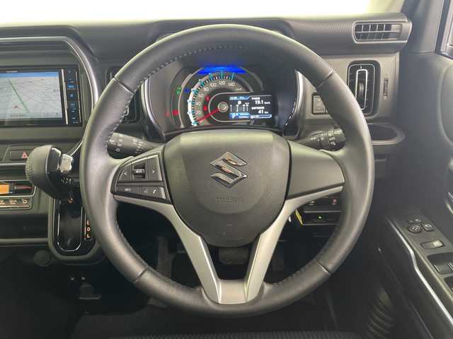 スズキ ハスラー Jスタイル 愛知県 2022(令4)年 3.3万km デニムブルー ガンメタリック 2トーン 社外SDナビ/（BT／AM／FM／DVD/CD/HDMI)/バックカメラ/シートヒーター（運転席＋助手席）/衝突軽減システム/LEDヘッドライト/フォグライト/ルーフレール/ビルトインETC/スペアキー　一本/保証書/取り扱い説明書