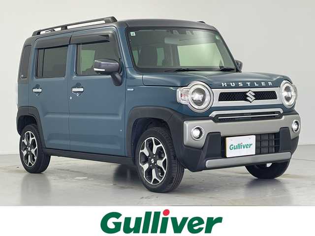 スズキ ハスラー Jスタイル 愛知県 2022(令4)年 3.3万km デニムブルー ガンメタリック 2トーン 社外SDナビ/（BT／AM／FM／DVD/CD/HDMI)/バックカメラ/シートヒーター（運転席＋助手席）/衝突軽減システム/LEDヘッドライト/フォグライト/ルーフレール/ビルトインETC/スペアキー　一本/保証書/取り扱い説明書