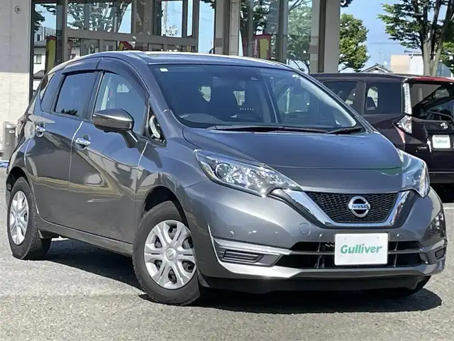 日産 ノート X FOUR スマートセーフティED 宮城県 2018(平30)年 4.6万km ダークメタルグレー 純正ディーラーナビ/TV(フルセグ)/FM・AM/CD・DVD/Bluetooth/USB/SD/ipod/デジタルインナーミラー/エンジンスターター/純正フロアマット/ETC/プッシュスタート/社外サマーアルミホイール14インチ車内積込/インテリジェントエマージェンシーブレーキ/レーンアシスト/2駆切替/横滑り防止/アラウンドビューモニター/純正ホイールカバースタットレスタイヤ装着