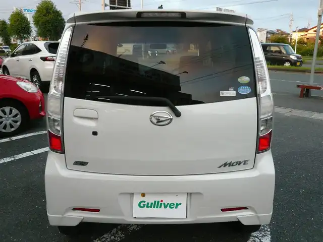 ダイハツ ムーヴ カスタム G 静岡県 2011(平23)年 3.8万km パールホワイトⅢ 禁煙車/carrozzeria SDナビ/（CD/DVD/BT/AM/FM/フルセグTV)/プッシュスタート・スマートキー/オートライト/HIDヘッドライト/革巻きステアリングホイール/保証書・取扱説明書