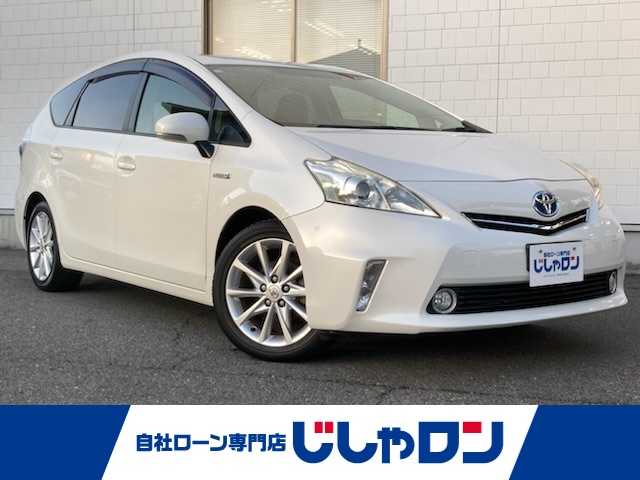 トヨタ プリウス α S Lセレクション 三重県 2012(平24)年 9.7万km ホワイトパールクリスタルシャイン (株)IDOMが運営する【じしゃロン四日市店】の自社ローン専用車両になります。こちらは現金またはオートローンご利用時の価格です。自社ローンご希望の方は別途その旨お申付け下さい/社外メモリーナビ【CD/DVD/BT】/フルセグテレビ/バックカメラ/ETC/プッシュスタート/スマートキー/LEDライト/フォグライト/ウィンカーミラー/ステアリングスイッチ