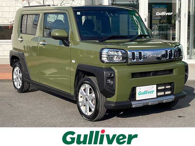 ダイハツ タフト G クロムベンチャー 青森県 2024(令6)年 1.1万km フォレストカーキメタリック 4WD/社外ナビ・フルセグTV/CD・DVD・Bluetooth/バックカメラ/スカイフィールトップ/前席シートヒーター/スマートアシスト/衝突軽減ブレーキ/車線逸脱警報/アダプティブドライビングビーム/コーナーセンサー/サイド・カーテンエアバッグ/ETC/LEDヘッドライト/LEDフォグライト/純正15インチアルミ/ルーフレール/スマートキー