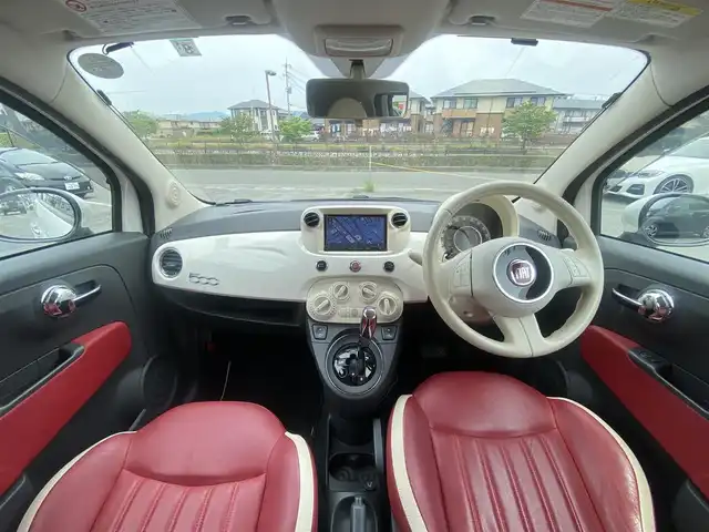 フィアット ５００ ペッレ 福岡県 2014(平26)年 5.5万km 白 ・社外ナビ/・バックカメラ/・赤革シート/・ETC/・純正15AW/・キーレスキー/・保証書/・取扱説明書