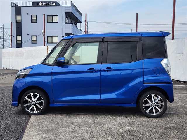 日産 デイズ ルークス HWS X Vセレクション 群馬県 2018(平30)年 7.7万km オーシャンブルーP 純正9型ナビ/　(Bluetooth/CD/DVD)/フルセグTV/両側パワースライドドア/アラウンドビューモニター/ビルトインETC2.0/ソナー機能/インテリジェントエマージェンシーブレーキ/踏み間違い防止アシスト/車線逸脱警報/ビークルスタビリティコントロール/LEDヘッドランプ/オートライト/ハイビームアシスト/本革巻きステアリング/ステアリングスイッチ/合皮/スエード調クロスコンビシート/純正15インチアルミホイール/インテリジェントキー/プッシュエンジンスターター/イモビライザー/禁煙車