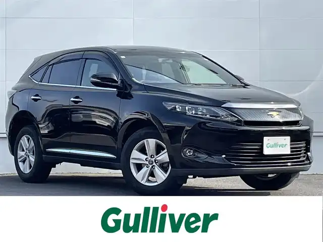 トヨタ ハリアー エレガンス 佐賀県 2016(平28)年 8.5万km ブラック サンルーフ　アルパインナビ　フルセグＴＶ　ＥＴＣ　ハーフレザーシート　シートヒーター　パワーシート　純正１７インチＡＷ　ＬＥＤヘッドライト　オートライト　革巻きステアリング　プッシュスタート　取扱説明書　保証書