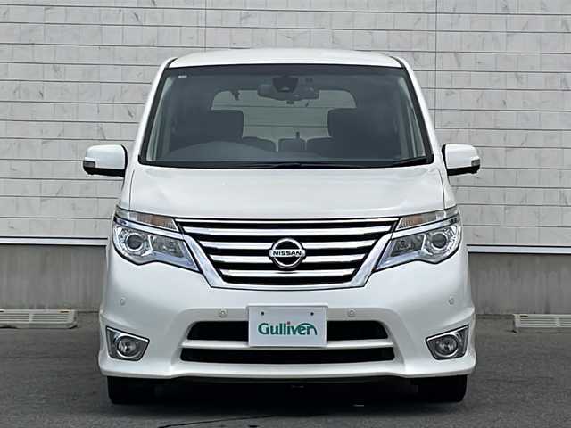 日産 セレナ ハイウェイS S HV Aセーフ 山形県 2014(平26)年 7.9万km ブリリアントホワイトパール 禁煙車/エマージェンシーブレーキ/ビークルダイナミクスコントロール/全周囲カメラ/クリアランスソナー/純正ナビ/フルセグ/ドラレコ前後/クルーズコントロール/アイドリングストップ/両側パワースライドドア/ETC/プッシュスタート/スマートキー/スペアキー/LEDヘッドライト/フォグランプ