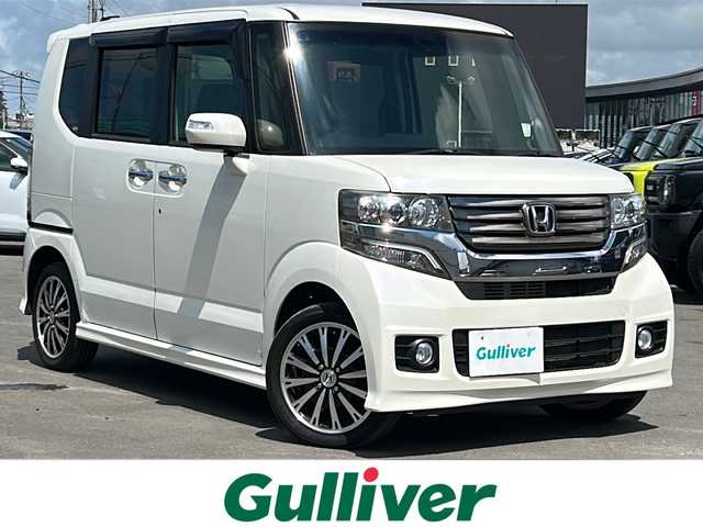 ホンダ Ｎ ＢＯＸ カスタム G ターボSSパッケージ 道東・釧路十勝 2015(平27)年 8.1万km プレミアムホワイトパール 4WD/ワンオーナー/Gathers純正SDナビ（VXM-152VFi）/フルセグ&CD&DVD&BT&SD&USB&iPod/バックカメラ/両側パワースライドドア/シティブレーキアクティブシステム/クルーズコントロール/シートヒーター/社外AW付スタッドレス（155/65R14）/革巻きステアリング/ステアリングスイッチ/パドルシフト/オートライト/キセノンヘッドライト/フォグランプ/ウィンカーミラー/スマートキー/スペアキー/プッシュスタート/横滑り防止/純正フロアマット/ECON