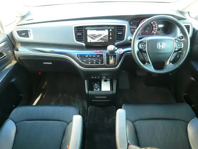 ホンダ オデッセイ アブソルート EX ADV 静岡県 2015(平27)年 6.4万km ホワイトオーキッドパール ワンオーナー/禁煙車/純正インターナビ/フリップダウンモニター/全周囲カメラ/フルセグテレビ/Bluetooth/DVD再生/USB/HDMI/ホンダセンシング/・衝突軽減ブレーキ/・ブラインドスポット/・先行車発進お知らせ/・路外逸脱抑制システム/・標識認識機能/・レーダークルーズ/オートライト/LEDヘッドライト/スマートキー/ETC/新車保証書/取扱説明書