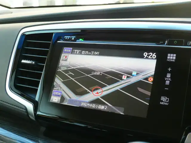 ホンダ オデッセイ アブソルート EX ADV 静岡県 2015(平27)年 6.4万km ホワイトオーキッドパール ワンオーナー/禁煙車/純正インターナビ/フリップダウンモニター/全周囲カメラ/フルセグテレビ/Bluetooth/DVD再生/USB/HDMI/ホンダセンシング/・衝突軽減ブレーキ/・ブラインドスポット/・先行車発進お知らせ/・路外逸脱抑制システム/・標識認識機能/・レーダークルーズ/オートライト/LEDヘッドライト/スマートキー/ETC/新車保証書/取扱説明書