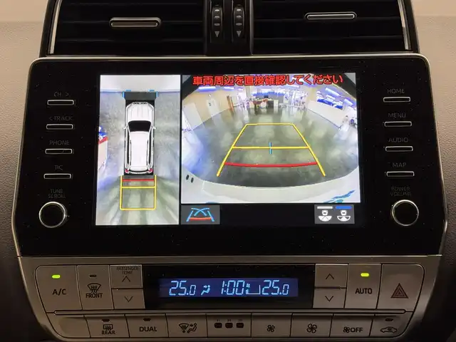 トヨタ ランドクルーザー プラド TX Lパッケージ マットブラED 三重県 2023(令5)年 1.6万km ホワイトパールクリスタルシャイン 2.8L ディーゼルターボ/パートタイム4WD/MTモード付フロア6AT/【OP】純正 9インチナビ/（AM/FM/USB/iPod/Bluetooth/Miracast/CarPlay/AndroidAuto）/【OP】マルチテレインモニター（360カメラ）/ビルトイン ETC2.0/Toyota Safety Sense/・プリクラッシュセーフティ/・レーンディパーチャーアラート/・レーダークルコン/・オートハイビーム/・ロードサインアシスト/・OP:ブラインドスポットモニター＆パーキングサポートブレーキ（前後静止物・後方接近車両）/・先行車発進告知機能/・オートハイビーム/・ダウンヒルアシストコントロール*/など/装備/・OP:寒冷地仕様（リヤフォグ、補助ヒーター、バッテリー＋1コ、など）/・OP:ムーンルーフ/ブラックルーフレール/・本革シート（ニュートラルベージュ）/・シートヒーター＆ベンチレーション（D/N）/・左右独立オートエアコン/・オートライト＆ハイビーム/・LED ヘッドランプ＋フロントフォグランプ/・センターデフロック*/・2速発進機能*/・DPF手動再生機能*/・専用純正18inAW/・保/取/ナビ取/・スマートキーx2/など/*…ディーゼルのみ