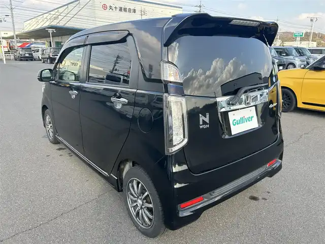 ホンダ Ｎ ＷＧＮ カスタム G ターボパッケージ 岡山県 2014(平26)年 8.8万km スマートブラック 登録時走行距離87574km/純正ナビ：VXM-152VFi/(AM/FM/SD/TV/Bluetooth)/シティブレーキアクティブシステム/バックカメラ/パドルシフト/ステアリングスイッチ/ETC/純正14インチアルミホイール/プッシュスタート/スマートキー