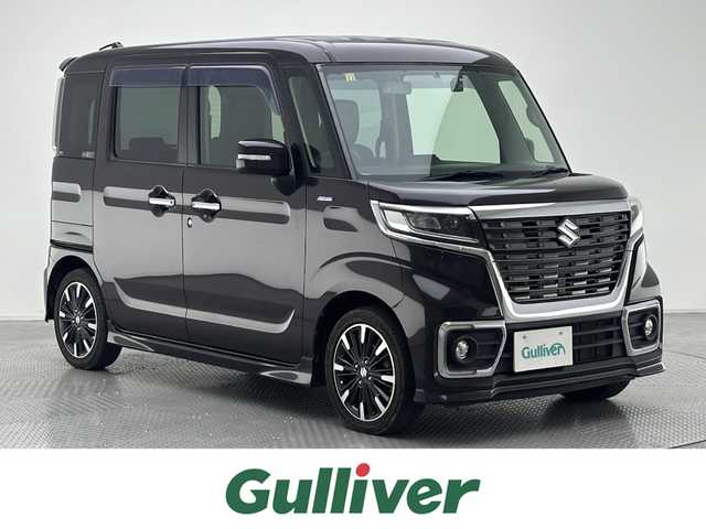 スズキ スペーシア カスタム HYBRID XS 兵庫県 2018(平30)年 4.8万km ムーンライトバイオレットPM 社外ナビ/地デジTV/社外CD/DVD/Bluetooth/バックカメラ/両側パワースライドドア/4WD/ターボ/純正15インチAW/ドライブレコーダー/LEDヘッドライト/スマートキー/ETC