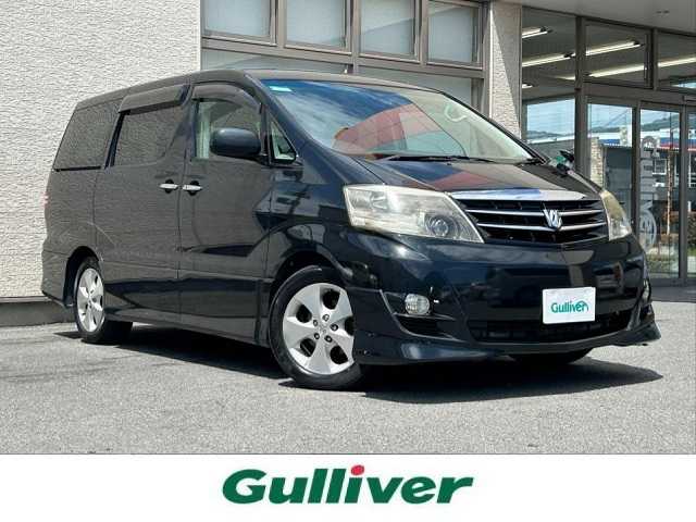 トヨタ アルファード Ｖ AS プラチナセレクションⅡ 大阪府 2007(平19)年 12万km ブラックマイカ 純正7インチナビ/(フルセグ/CD/DVD)/フリップダウンモニター/バックカメラ/両側パワースライドドア/パワーバックドア/AFS(アダプティブ・フロントライティング・システム)/純正17インチAW/純正フロアマット/ETC/取扱説明書